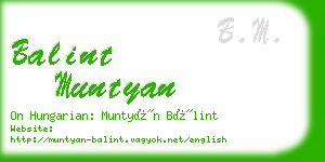 balint muntyan business card
